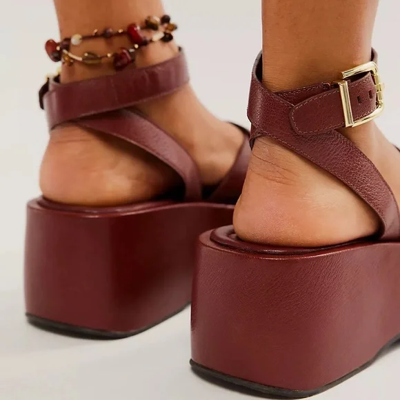 Free People Hazel Flatform Sandal - Brown / Coconut Shell - Picture 4 of 5